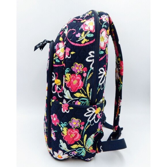 Vera Bradley Backpack Pretty Posies Navy Pink Multi Floral Quilted Laptop main image 10